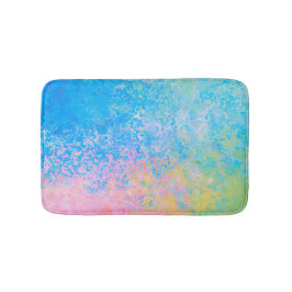 Farbenfrohe Neon Pastel Sky Alkohol Tinte Abstrakt Badematte