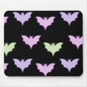 Farbenfrohe Neon Pink Lila grüne Fledermäuse Hallo Mousepad