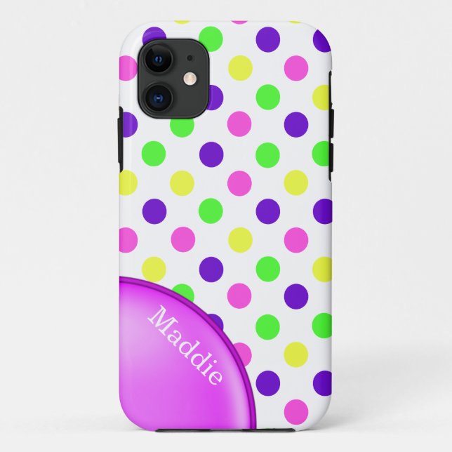 Farbenfrohe Neon Polka Dots iPhone 5S Fall Case-Mate iPhone Hülle (Rückseite)