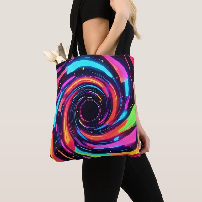 Farbenfrohe Neon Spirale Abstrakte Kunst (Von Nahem)