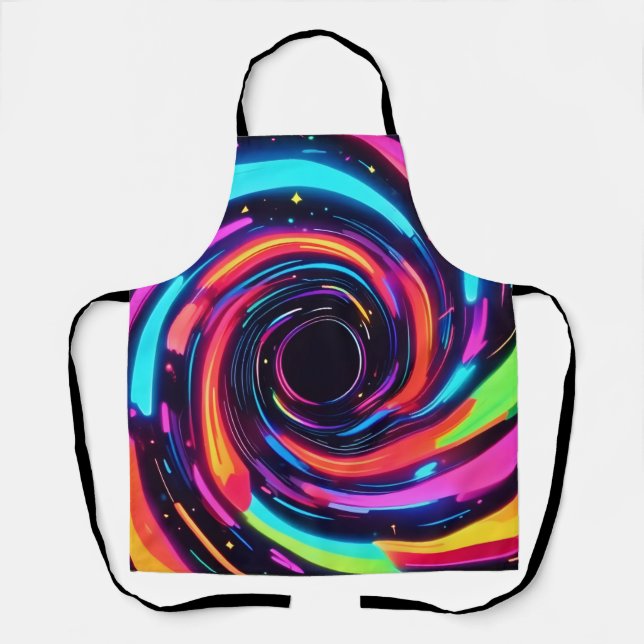 Farbenfrohe Neon Spirale Abstrakte Kunst Schürze (Vorderseite)