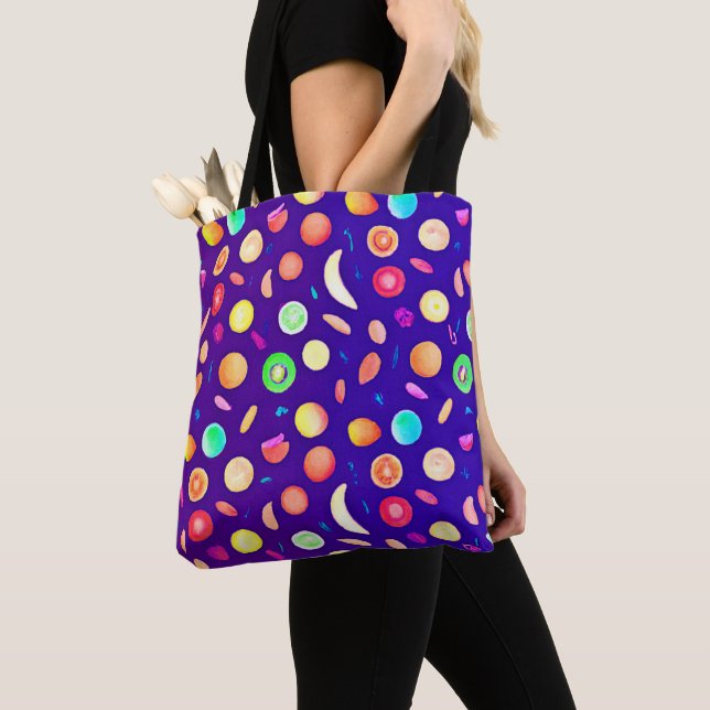 Farbenfrohe Neon Tropical Frucht Muster (Von Nahem)