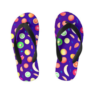 Farbenfrohe Neon Tropical Frucht Muster Kinderbadesandalen