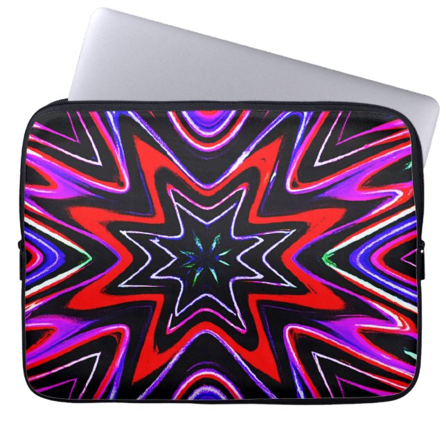 Farbenfrohe Neon Vibes Pattern Laptopschutzhülle (Vorderseite)