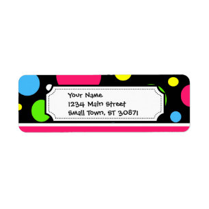 Farbenfrohe Neonstreifen Polka Dots Pink Aquamarin