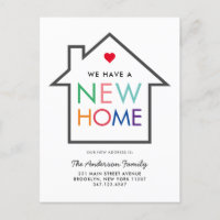 Farbenfrohe neue Zuhause-Änderung beim Umzug des A