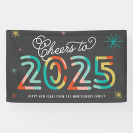 Farbenfrohe Neujahrsparty 2025 Banner