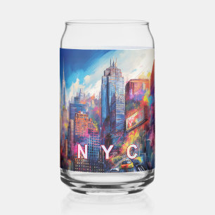 Farbenfrohe New York City Skyline Dosenglas