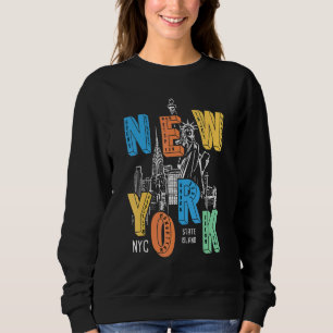 Farbenfrohe New Yorker Stadtstatue der Liberty Cit Sweatshirt
