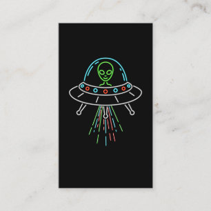 Farbenfrohe Niedliche Alien Entführung Visitenkarte