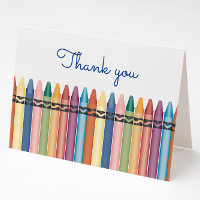 Farbenfrohe Niedliche Crayons Dankeschön-Karte