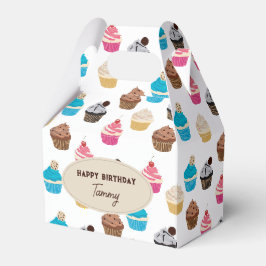 Farbenfrohe Niedliche Cupcakes Muster Geburtstagsp Geschenkschachtel