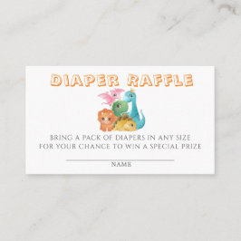 Farbenfrohe Niedliche Dinosaurier Diaper Raffle Ba Visitenkarte