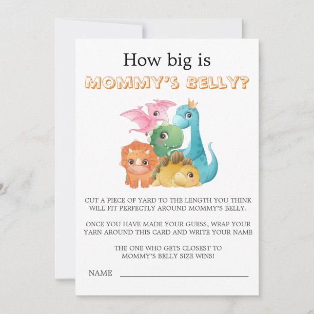 Farbenfrohe Niedliche Dinosaurier, wie groß der Ba (Vorderseite)