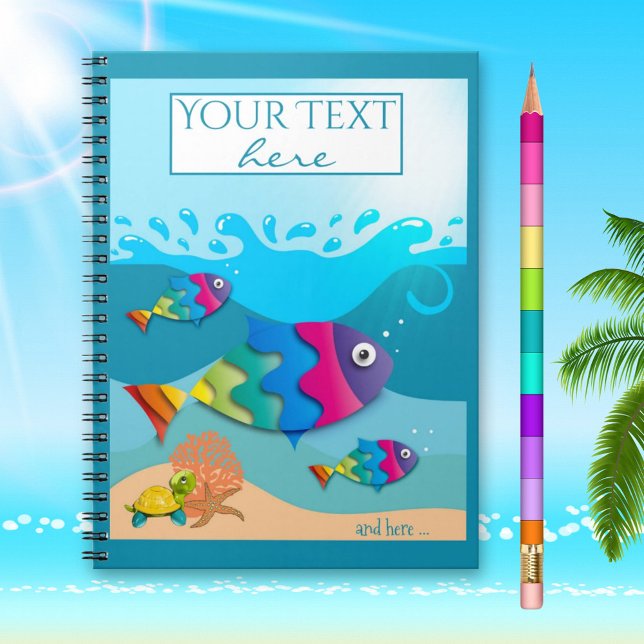 Farbenfrohe Niedliche Fish Ocean Notebook Notizblock (Von Creator hochgeladen)