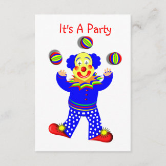 Farbenfrohe Niedliche Fun Circus Clown Juggling Einladung