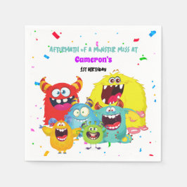Farbenfrohe Niedliche Fun Monster Geburtstagsparty Serviette
