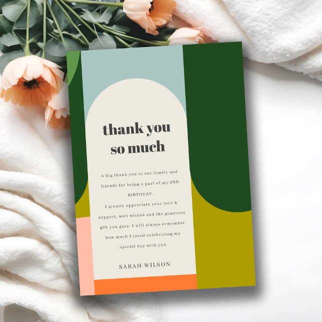 Farbenfrohe Niedliche Groovy Retro Arch jedes Alte Dankeskarte (Von Creator hochgeladen)