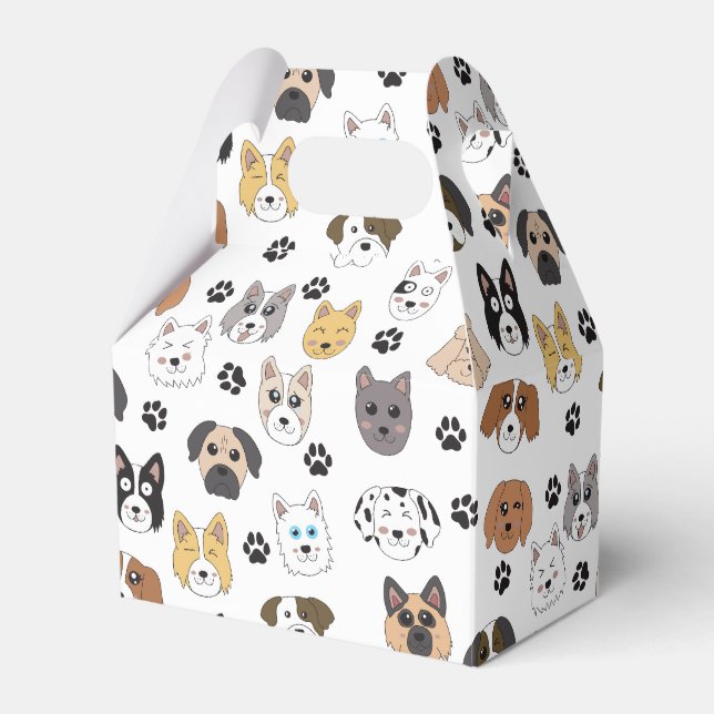 Farbenfrohe Niedliche Hunde & Hundeschlittenmuster Geschenkschachtel