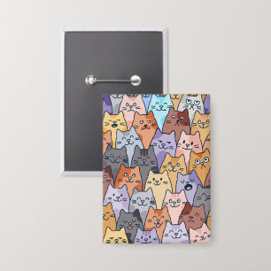 Farbenfrohe Niedliche Katzenkratzenmuster Katzenge Button