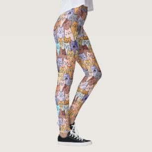 Farbenfrohe Niedliche Katzenkratzenmuster Katzenge Leggings