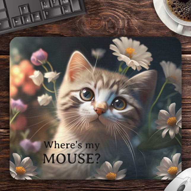 Farbenfrohe Niedliche Kitten Funny Mousepad (Von Creator hochgeladen)