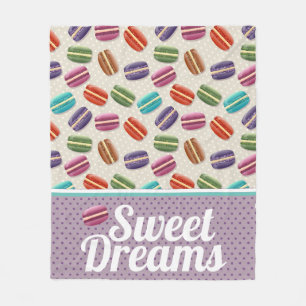 Farbenfrohe Niedliche Macaroons Sweet Dreams Patte Fleecedecke