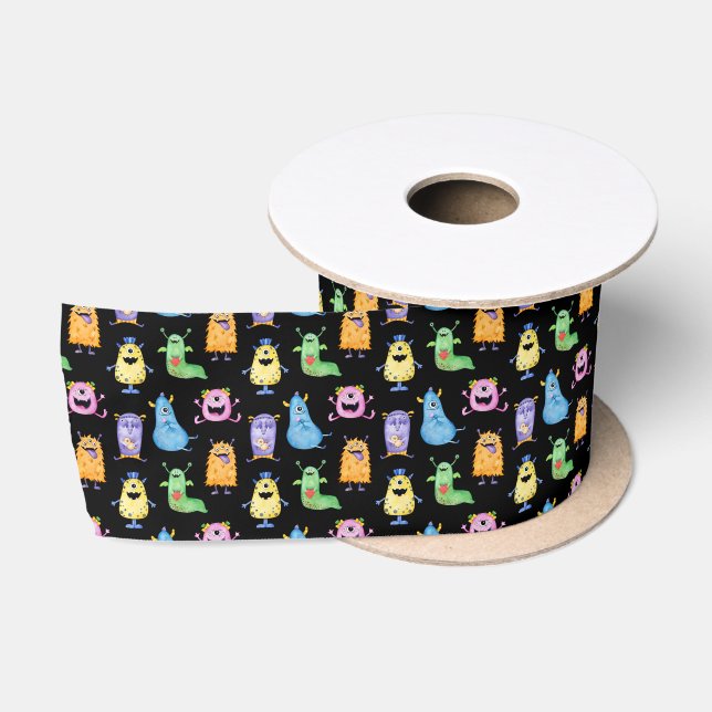 Farbenfrohe Niedliche Monster Satinband (Spule)