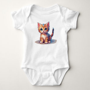 Farbenfrohe Niedliche Orange Kitten Baby Kitty Cat Strampler