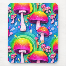 Farbenfrohe Niedliche Pilzkolonne Nahtloses Muster Mousepad