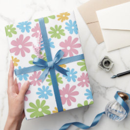 Farbenfrohe Niedliche Retro Sommer Blume Art Patte Geschenkpapier