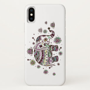 Farbenfrohe Niedliche Stammes-Blume Elephant Illus Case-Mate iPhone Hülle