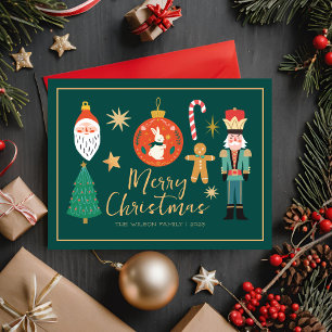 Farbenfrohe Niedliche Weihnachts-Kochkarte Feiertagspostkarte