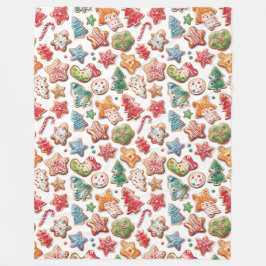 Farbenfrohe Niedliche Weihnachtskekse Fleecedecke