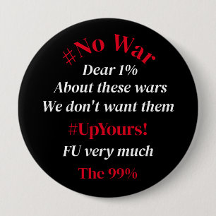 Farbenfrohe #No War Typografie Button