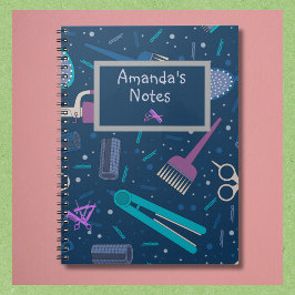 Farbenfrohe Notebook-Features Haarstyling-Tools Notizblock