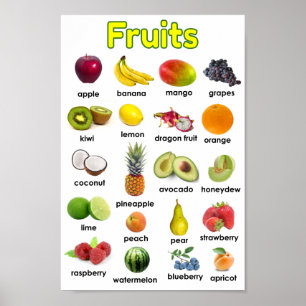 Farbenfrohe Obstposter Poster