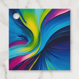 Farbenfrohe Ölgemälde Geschenkanhänger