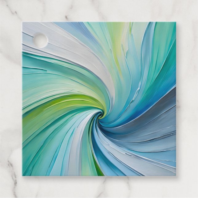 Farbenfrohe Ölgemälde Geschenkanhänger (Vorderseite)