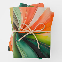 Farbenfrohe Ölgemälde - Papiertüten Geschenkpapier Set