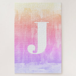 Farbenfrohe Ombre Gradient Monogram Puzzle