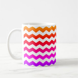 Farbenfrohe Ombre Streifen Zickzack ZigZag Regenbo Kaffeetasse