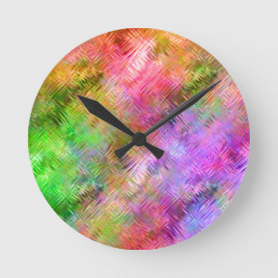 Farbenfrohe Opal Glassy Textur Runde Wanduhr