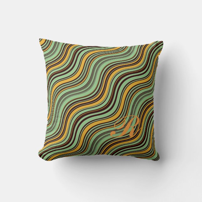 Farbenfrohe optische Illusion Wavy-Muster Kissen (Vorderseite)