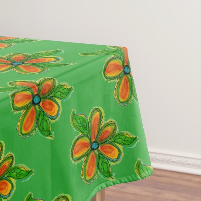 Farbenfrohe Orange Flower Tableclout Tischdecke (Beispiel)