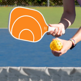 Farbenfrohe Orange Lila Dynamic Concenttern Muster Pickleball Schläger