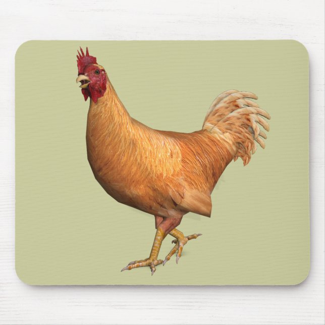 Farbenfrohe Orange Rooster Mousepad (Vorne)