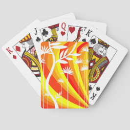 Farbenfrohe orangefarbene und gelbe klassische Spi Spielkarten