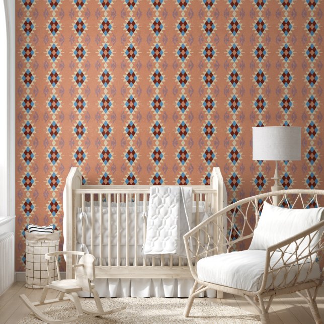 Farbenfrohe Orientalisch-Azteken-Mosaik Tapete (Kinder)