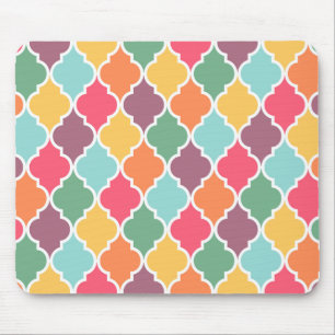 Farbenfrohe orientalische Quatrefolienmuster Mousepad